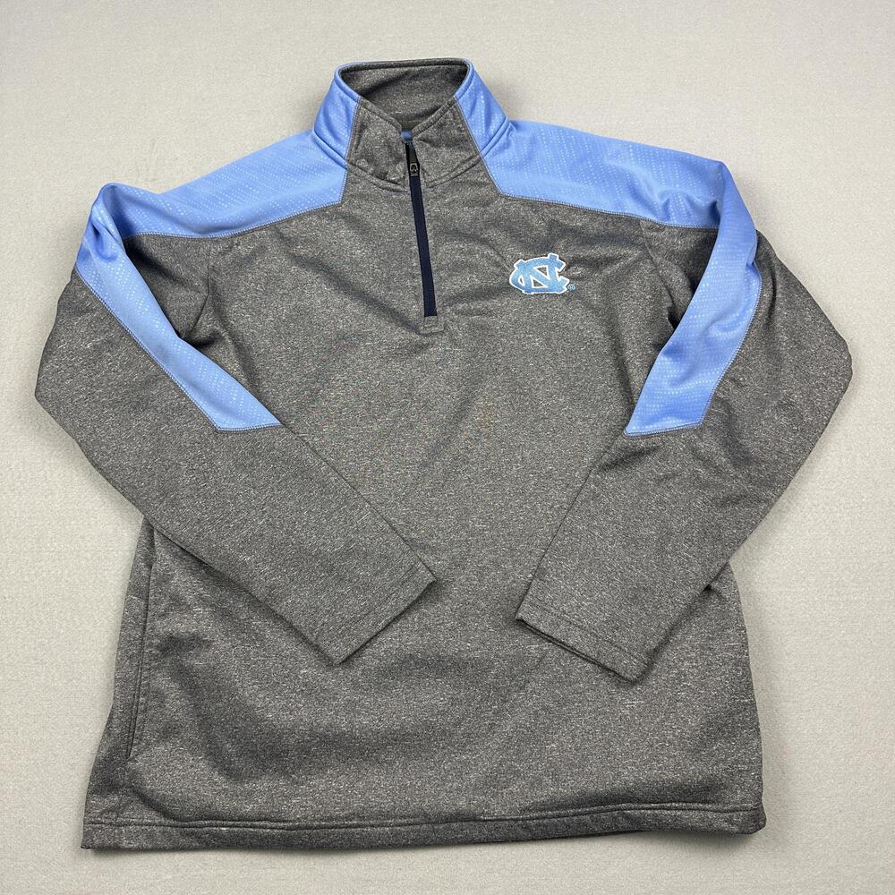North Carolina Tar Heels Sweater Men Medium Gray Champion Basketball 1/4 Zip M